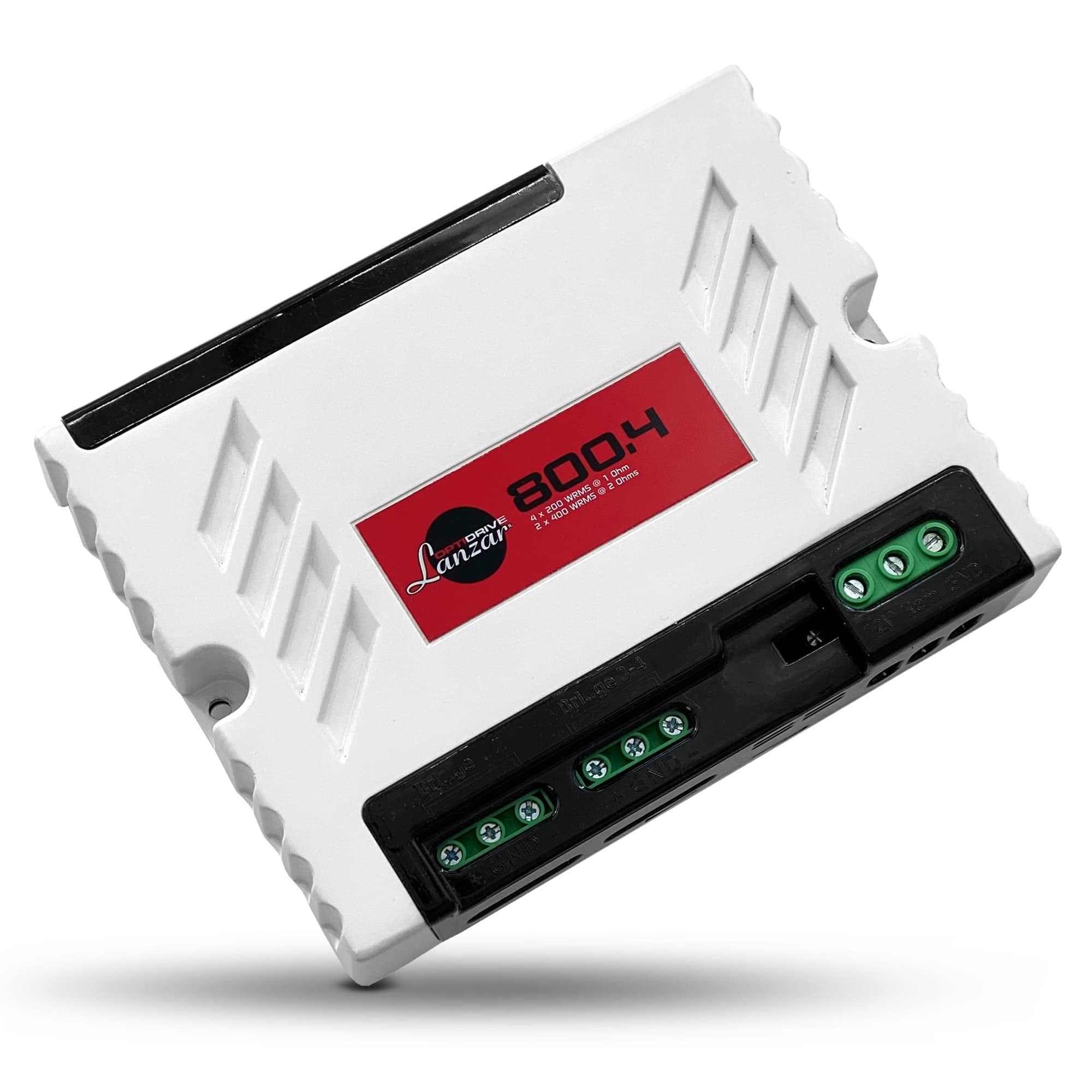 Four Channel High Power Car Audio Amplifier w/Adjustable High & Low Pass Filters Stable to 1 ohm WHITE/Red label